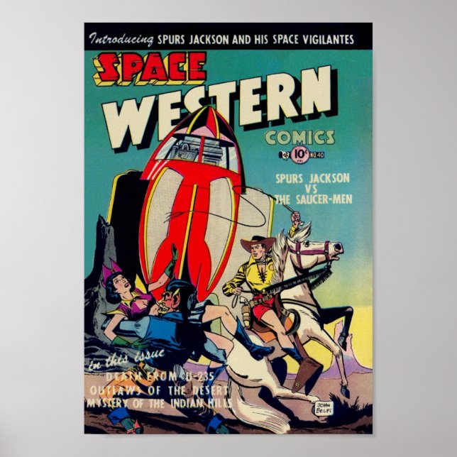 'Space Western' from Golden Age Comic Art Poster (Front)