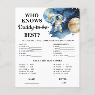 Space Who knows Daddy Baby Shower Game