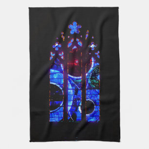 Space Window at Washington National Cathedral Kitchen Towel
