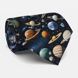 Space With Planets Moons Asteroids And Galaxies Tie