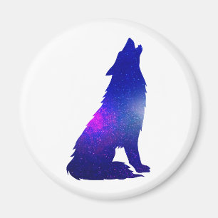 Space Wolf howling - Choose background color Magnet