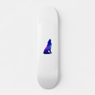 Space Wolf howling - Choose background color Skateboard