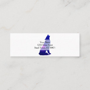 Space Wolf howling - Choose background colour Mini Business Card