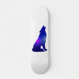 Space Wolf howling - Choose background colour Skateboard