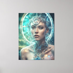 Space Woman Beautiful Scifi Canvas Print