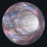 Space Wormhole Nebula Optical Illusion Classic Round Sticker<br><div class="desc">Very cool optical illusion sticker! This amazing space wormhole nebula design looks like you can see into and through the sticker! A fun sticker for science fiction fans, geeks, or those who just love the stars and space! This sticker is fully customizable - you can add your own text and/or...</div>