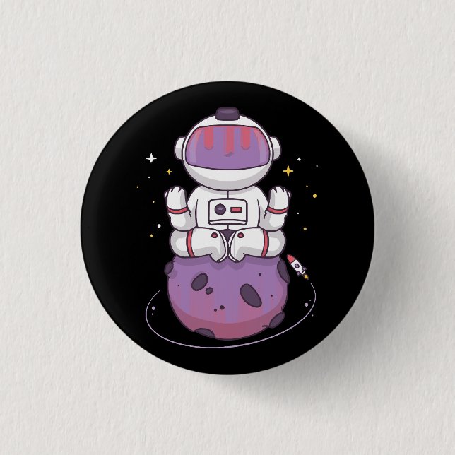 Space Yoga  1 Inch Round Button (Front)