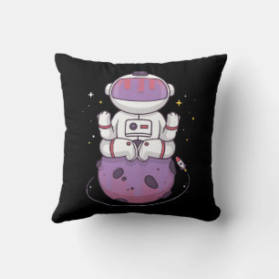 Space Yoga Throw Pillow