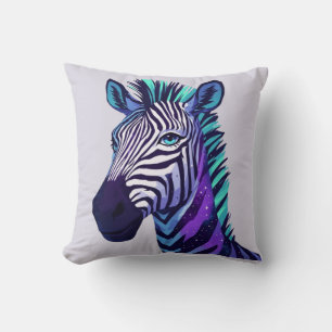 Space Zebra Throw Pillow