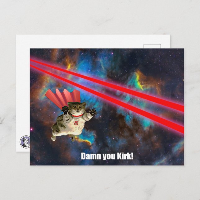 Spacecat Dodging Phasers Postcard (Front/Back)