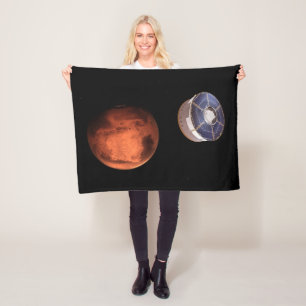 Spacecraft Carrying The Perseverance Rover Fleece Blanket