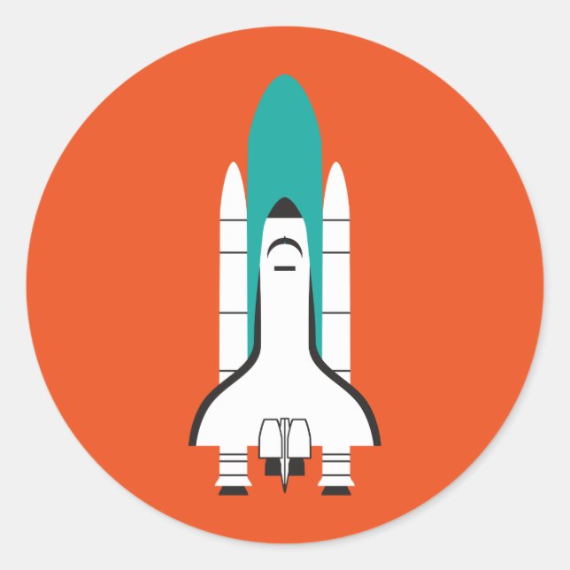 spacecraft classic round sticker (Front)