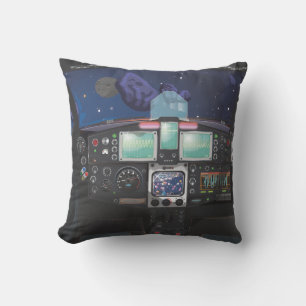 Spacecraft Console Throw Pillow
