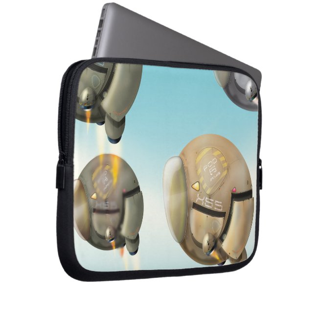 Spacecraft flying through a planet laptop sleeve (Front Right)