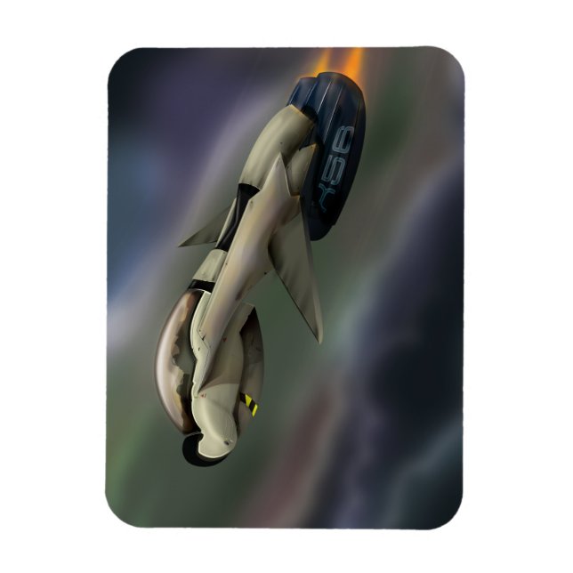 Spacecraft flying through a planet magnet (Vertical)