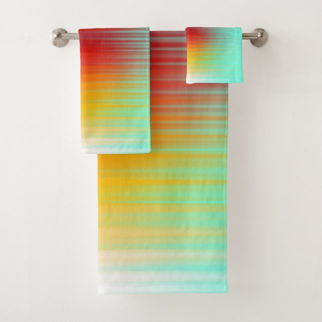 Spacecraft Reentry Plasma Field Colours Abstract  Bath Towel Set (Insitu)