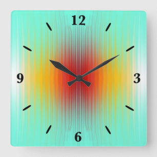 Spacecraft Reentry Plasma Field Colours Abstract Square Wall Clock