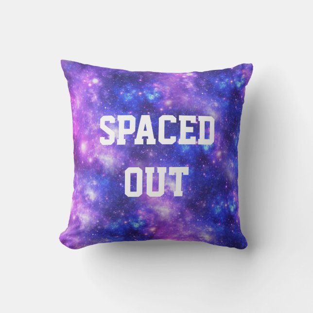 Spaced Out Personalized Galaxy Throw Pillow (Front)