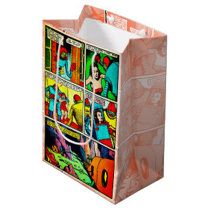 SpaceHawk, Martians, and a Damsel Comic Book Page Medium Gift Bag