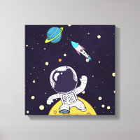 Spaceman Astronaut Exploring Outer Space