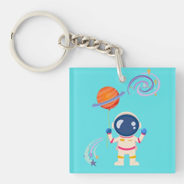 Spaceman cartoon adventures. keychain (Front)