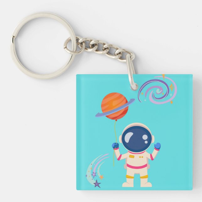 Spaceman cartoon adventures. keychain (Front)