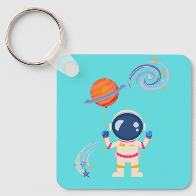 Spaceman cartoon adventures. keychain (Front)