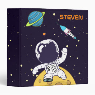 Spaceman Exploring Outer Space Binder