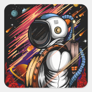 Spaceman Square Sticker