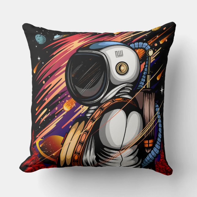 Spaceman Throw Pillow (Front)