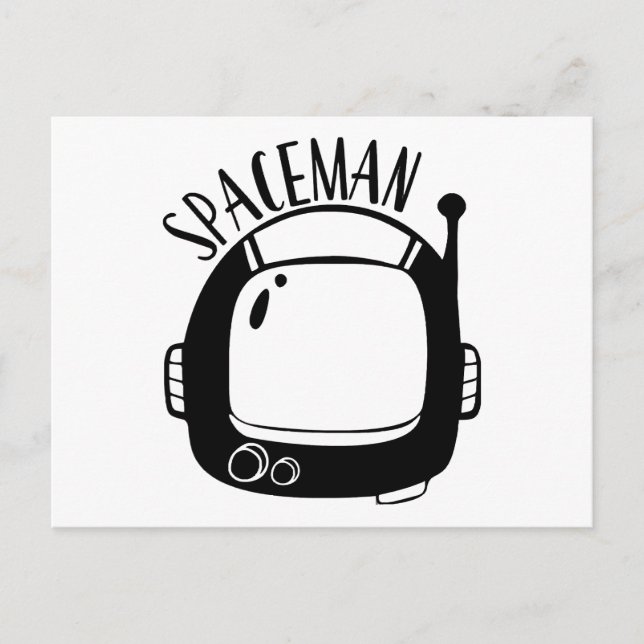Spaceman Vintage Holiday Postcard (Front)