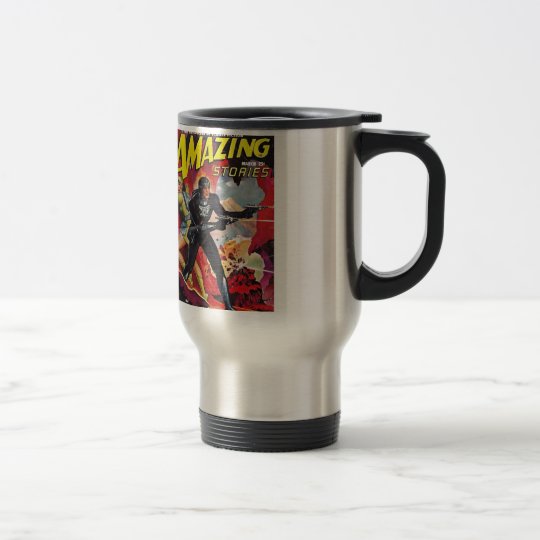 Spaceman with Two Rayguns Travel Mug