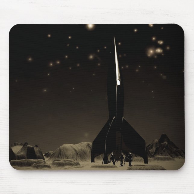 Spacemen and Rocketship Mousepad (Front)