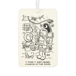 Spacemen on Spaceship Hear Knock at Door Air Freshener