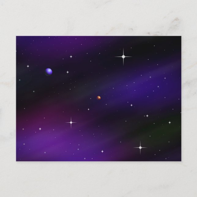 Spacescape With Planets and Stars Postcard (Front)