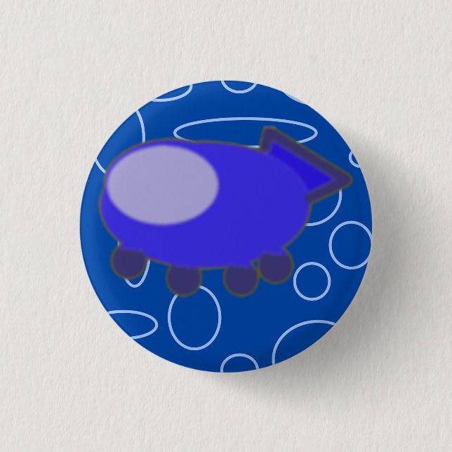 Spaceship 1 Inch Round Button (Front)