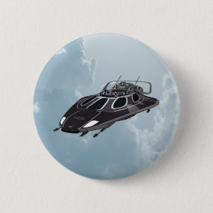 Spaceship 2 Inch Round Button