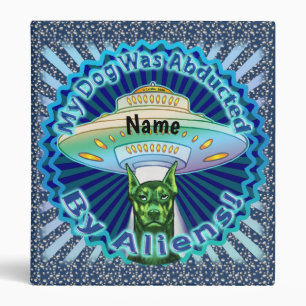 Spaceship Alien Dog Abduction Binder