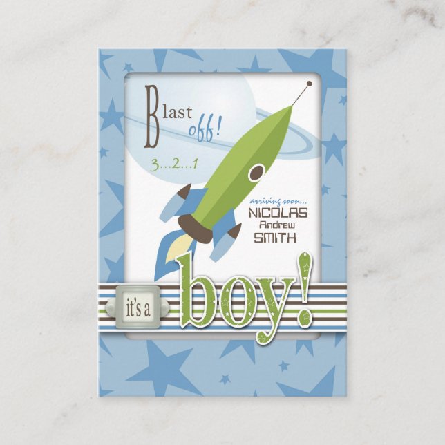 Spaceship Baby Shower Invitation (Front)