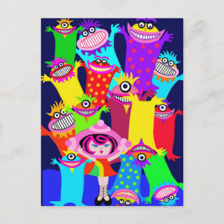 spaceship Betty and the Magical Monsters Postcard