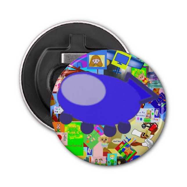 Spaceship Button Bottle Opener (Front)