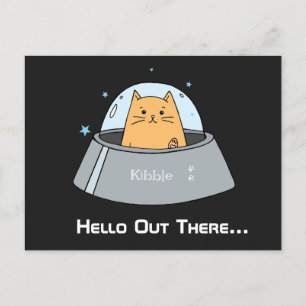 Spaceship Cat Customized Postcard