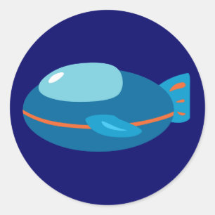 Spaceship Classic Round Sticker
