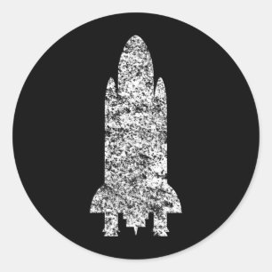 spaceship classic round sticker