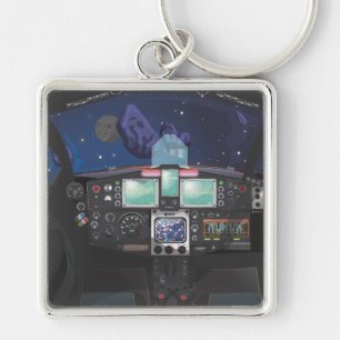 Spaceship Console Keychain