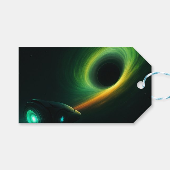 Spaceship Escape Favour Tags – Futuristic Party  (Front (Horizontal))