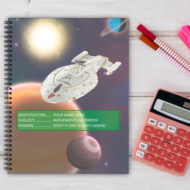Spaceship in outer space, sun & planets spiral notebook (Creator Uploaded)