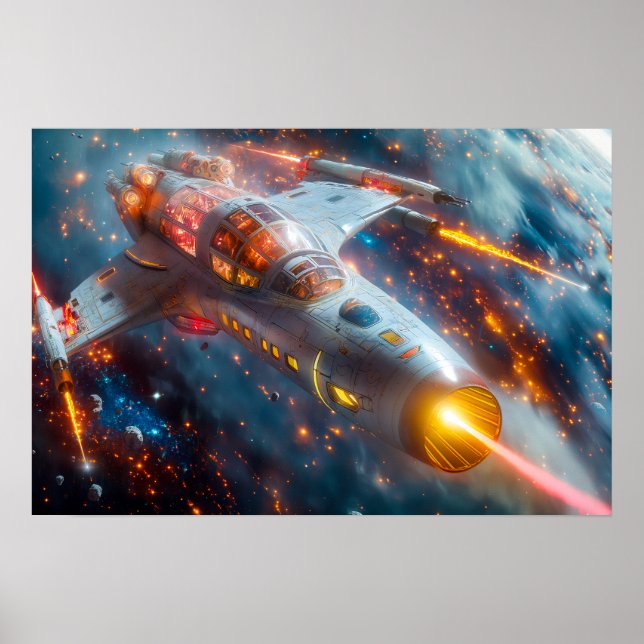 Spaceship in Space Poster (Front)