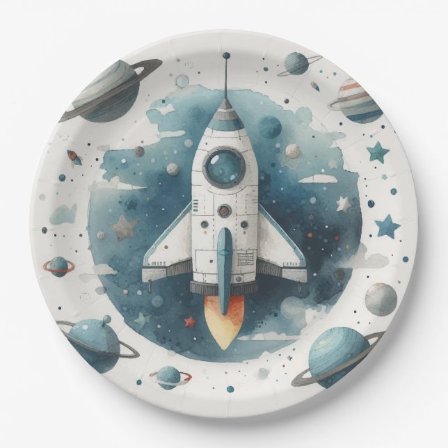 Spaceship Paper Plate (Front)