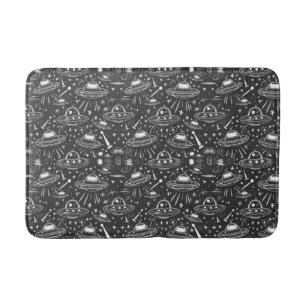 Spaceship Pattern Bath Mat